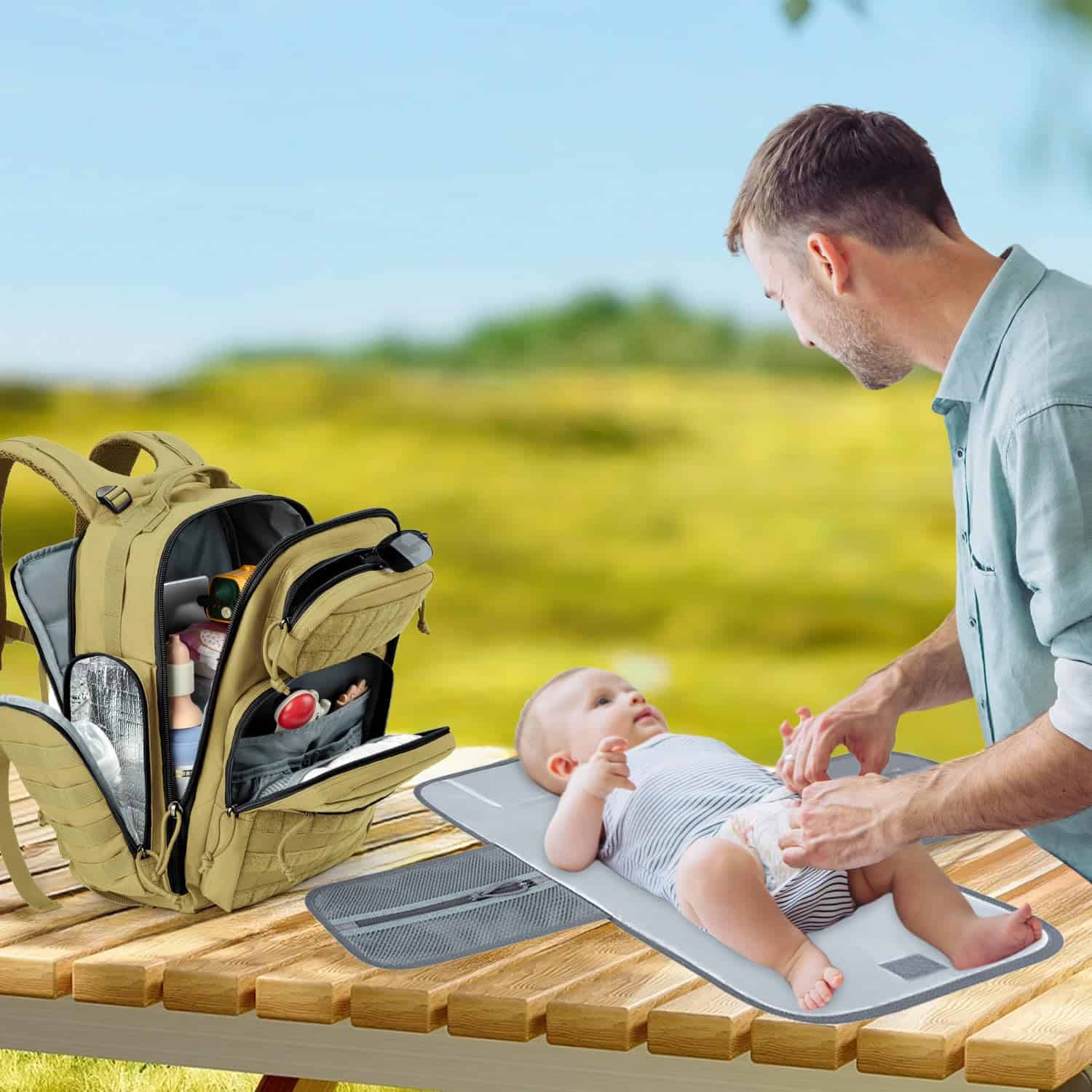 Mochila para Pañales de Bebé con Cambiador - Grande con - Imagen 9