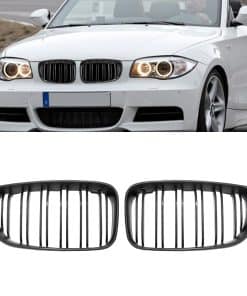 Par de Parrillas Frontales de Riñón para B-MW 1-Series E81,