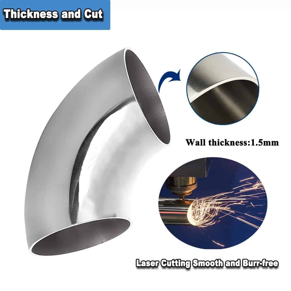 Codo de escape de acero inoxidable 304 de 5.5 pulgadas a 90 - Imagen 5