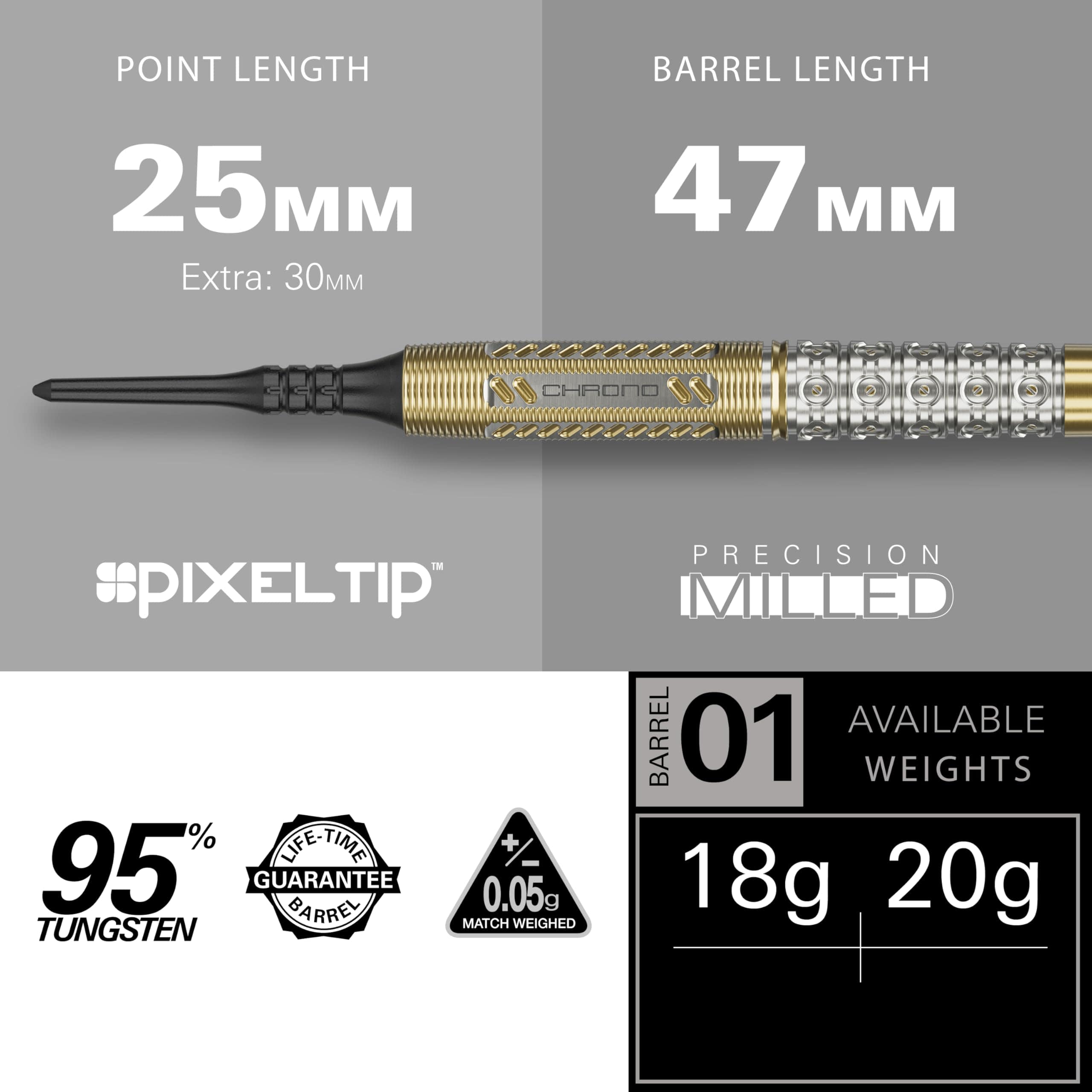 Dardos Suaves Raymond Van Barneveld Chrono, Set de Dardos - Imagen 4