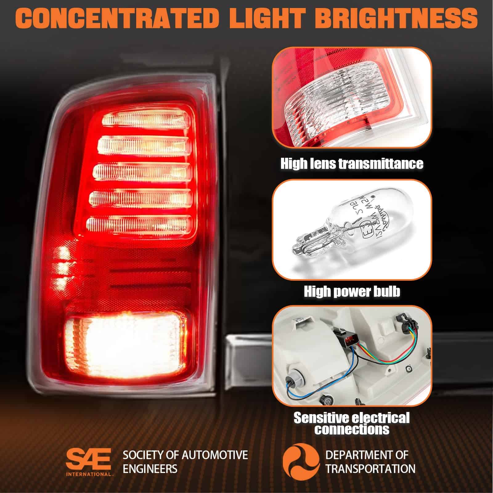 Autoverve Faros Traseros para Dodge Ram 2013-2018 Ram 2500 - Imagen 5