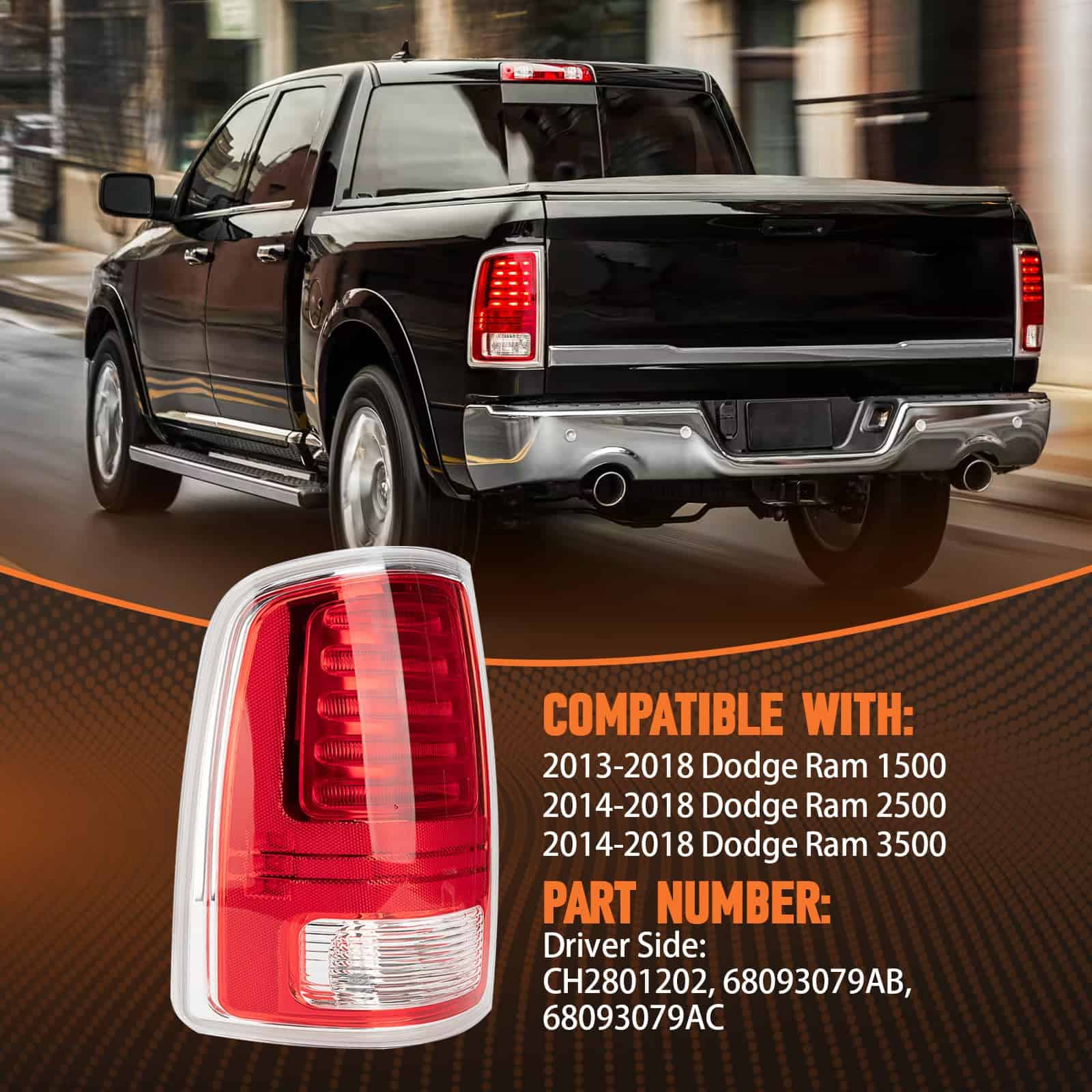 Autoverve Faros Traseros para Dodge Ram 2013-2018 Ram 2500 - Imagen 8