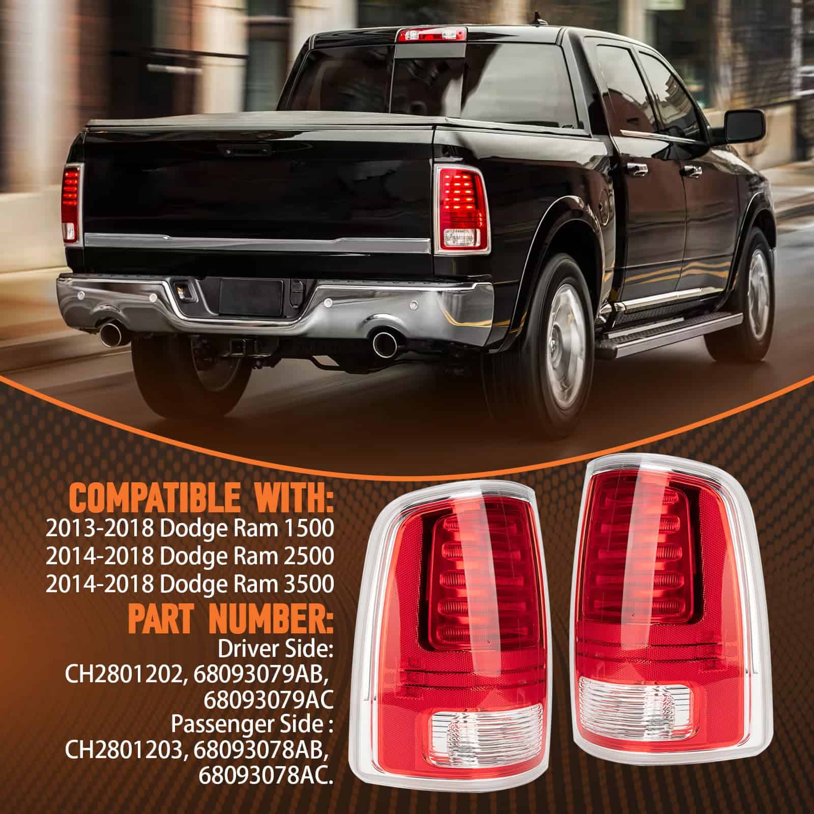 Autoverve Faros Traseros Ajustan Dodge Ram 2013-2015 2016 - Imagen 8