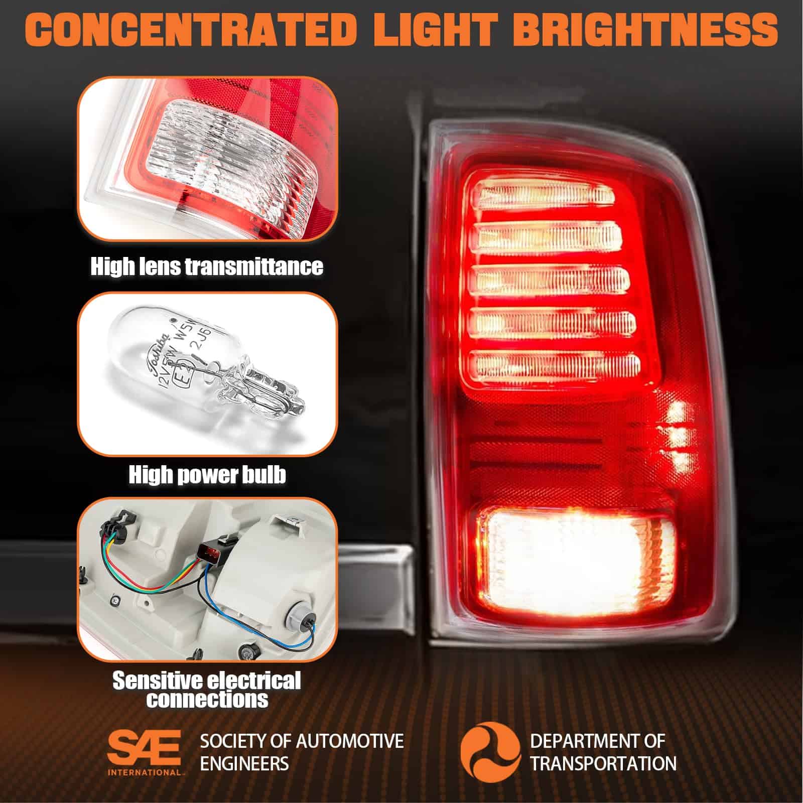 Autoverve Faros Traseros Ajustan Dodge Ram 2013-2015 2016 - Imagen 5