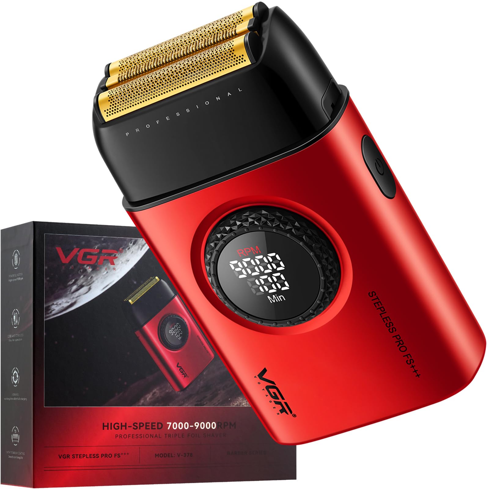 Afeitadoras eléctricas para hombres VGR 378, -Rojo