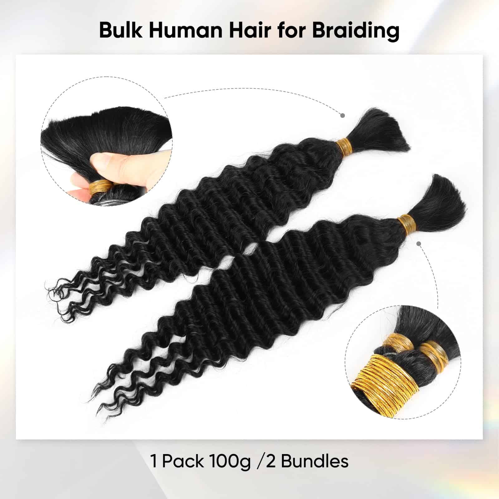 Cabello para Trenzas Humano 20 Pulgadas 100g Color Natural - Imagen 6