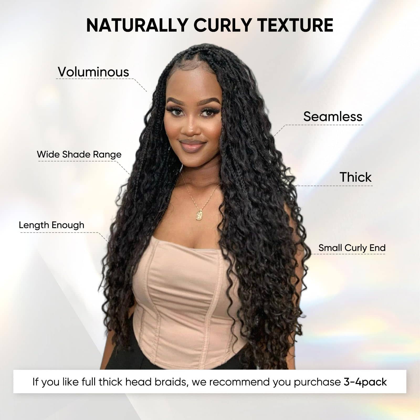 Cabello para Trenzas Humano 20 Pulgadas 100g Color Natural - Imagen 7