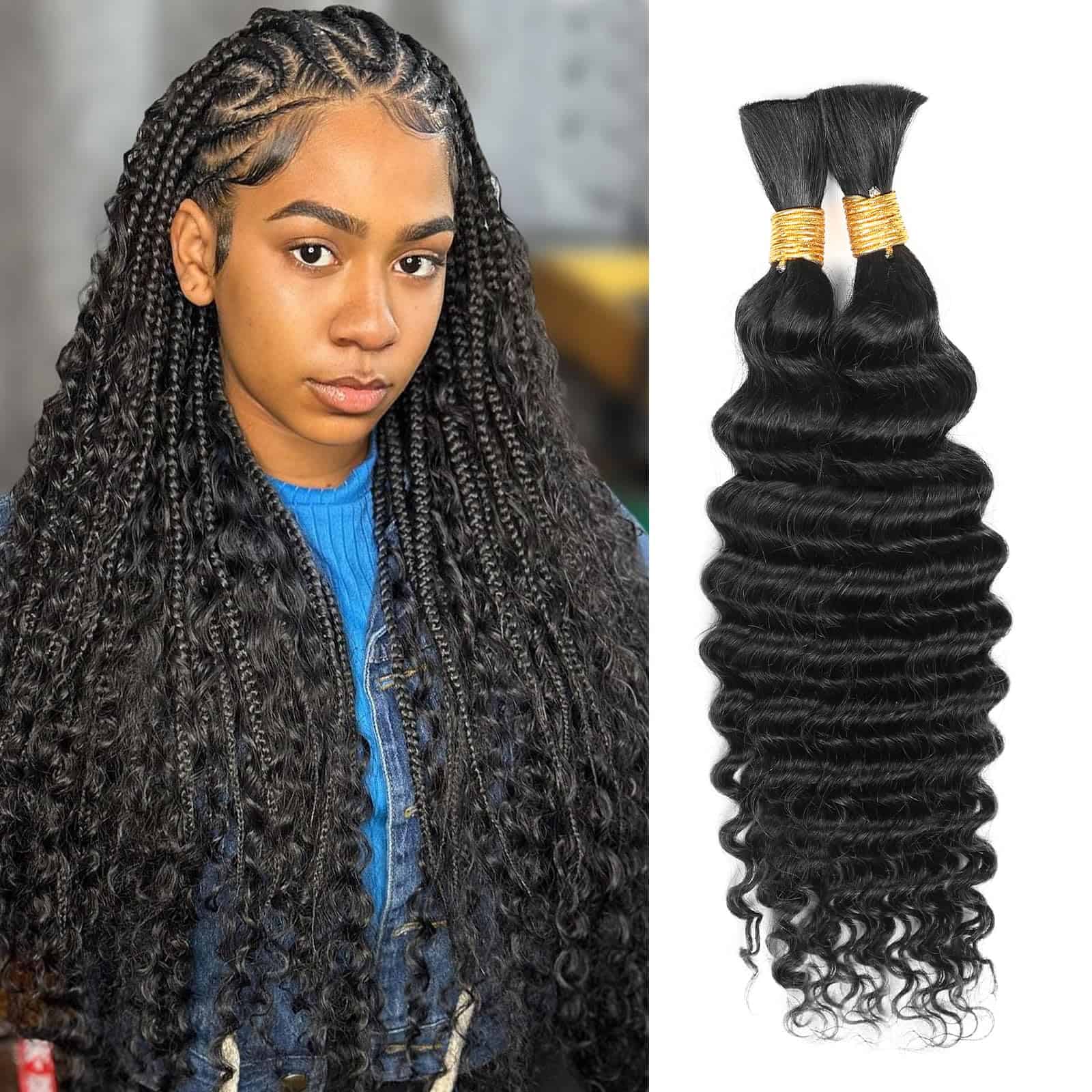 Cabello para Trenzas Humano 20 Pulgadas 100g Color Natural