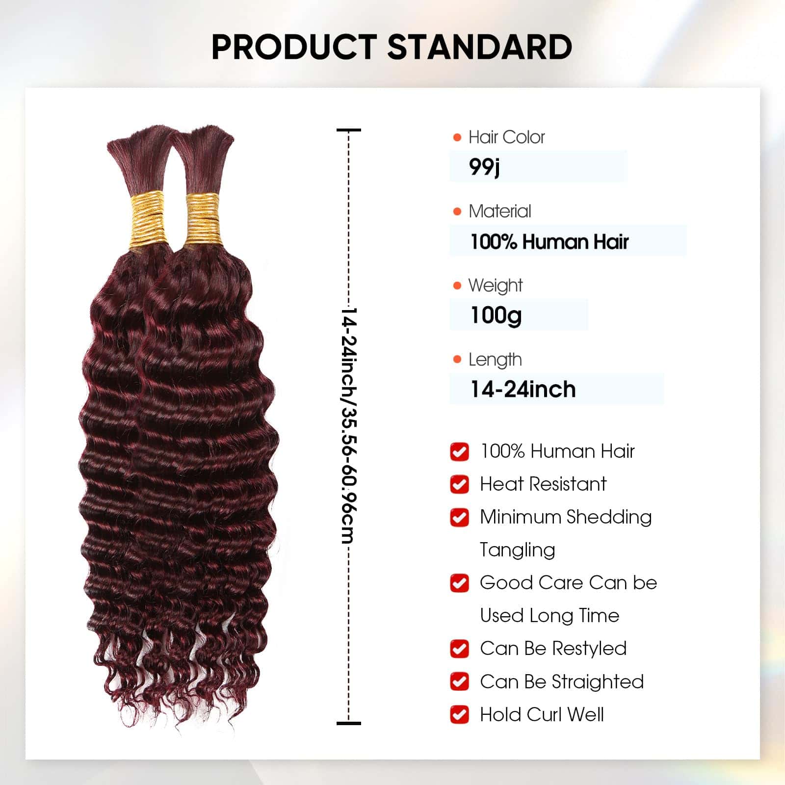 Extensiones para trenzas de cabello humano de 20 pulgadas - Imagen 4