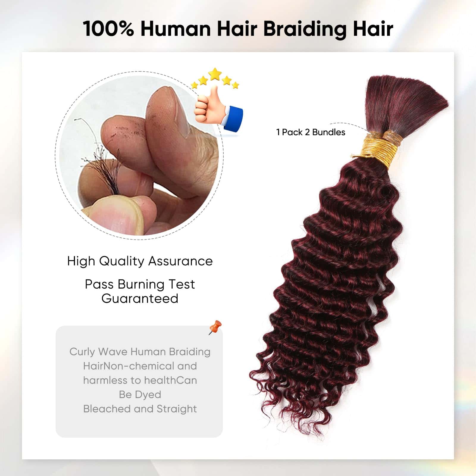 Extensiones para trenzas de cabello humano de 20 pulgadas - Imagen 5