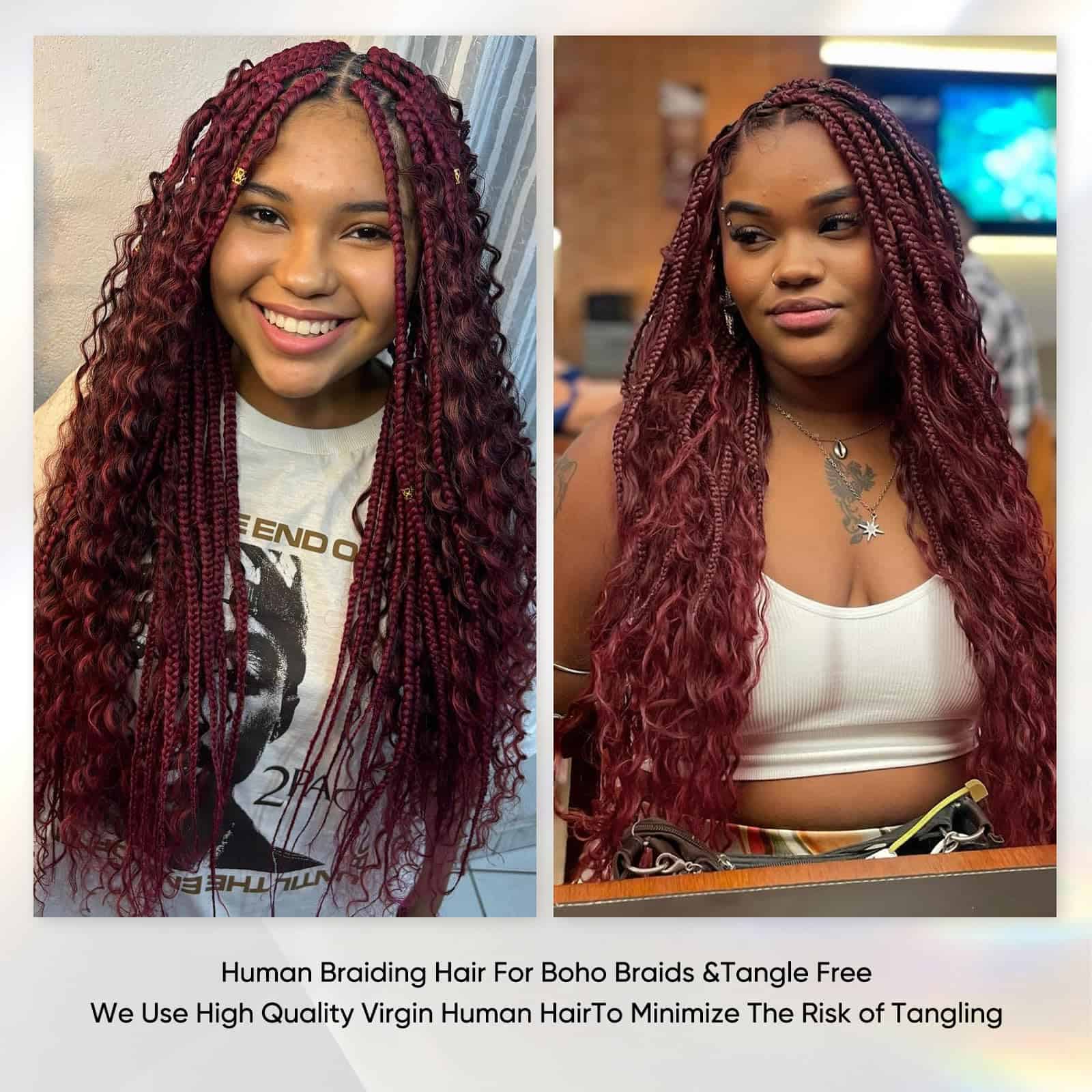 Extensiones para trenzas de cabello humano de 20 pulgadas - Imagen 8