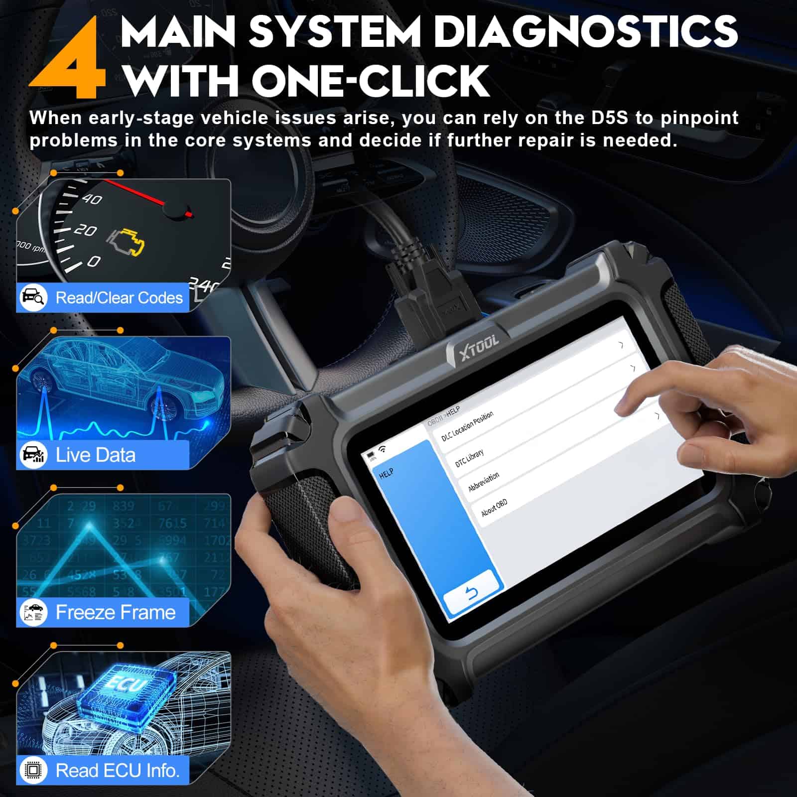 XTOOL D5S Escáner OBD2 - Lector de Códigos 2025 para Coches - Imagen 3