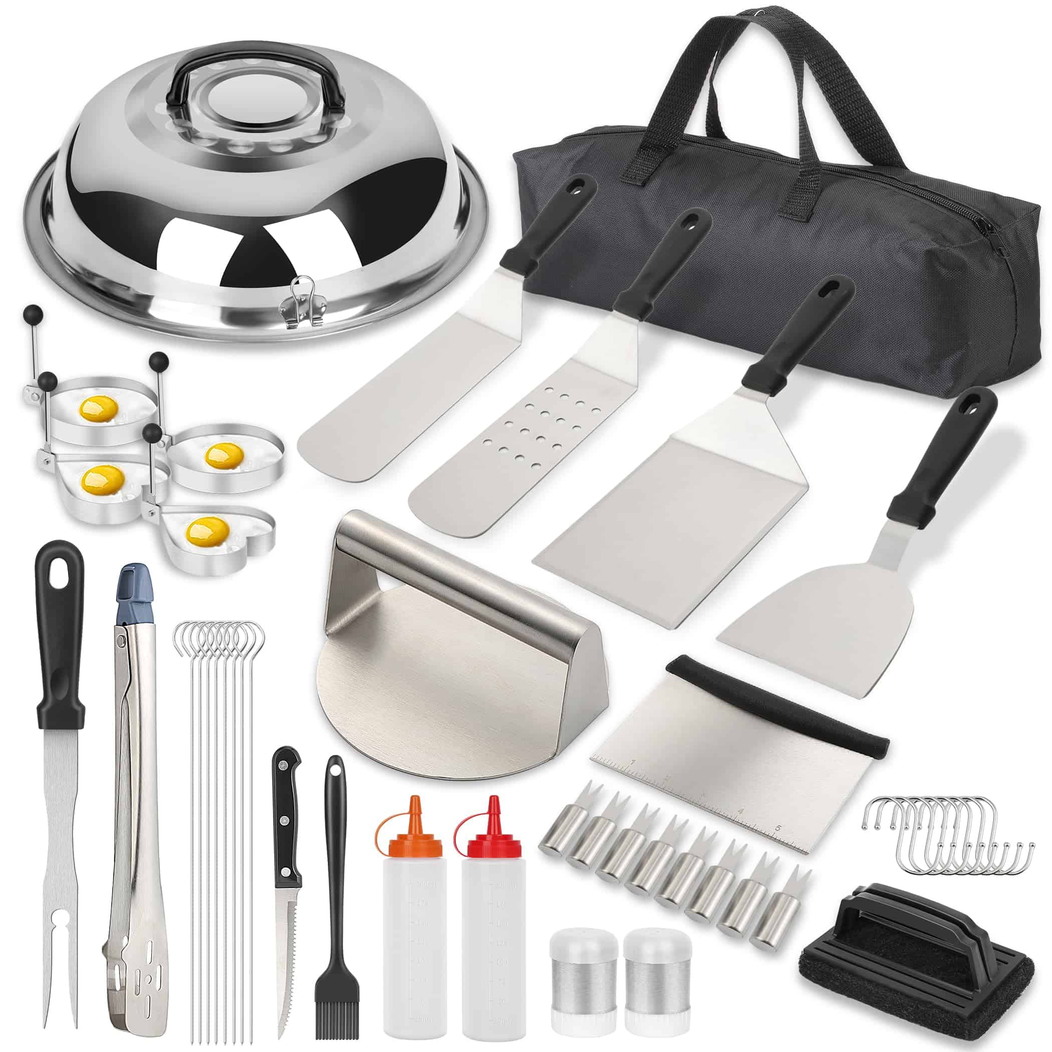 Kit de accesorios para parrilla plana de 45 piezas, juego