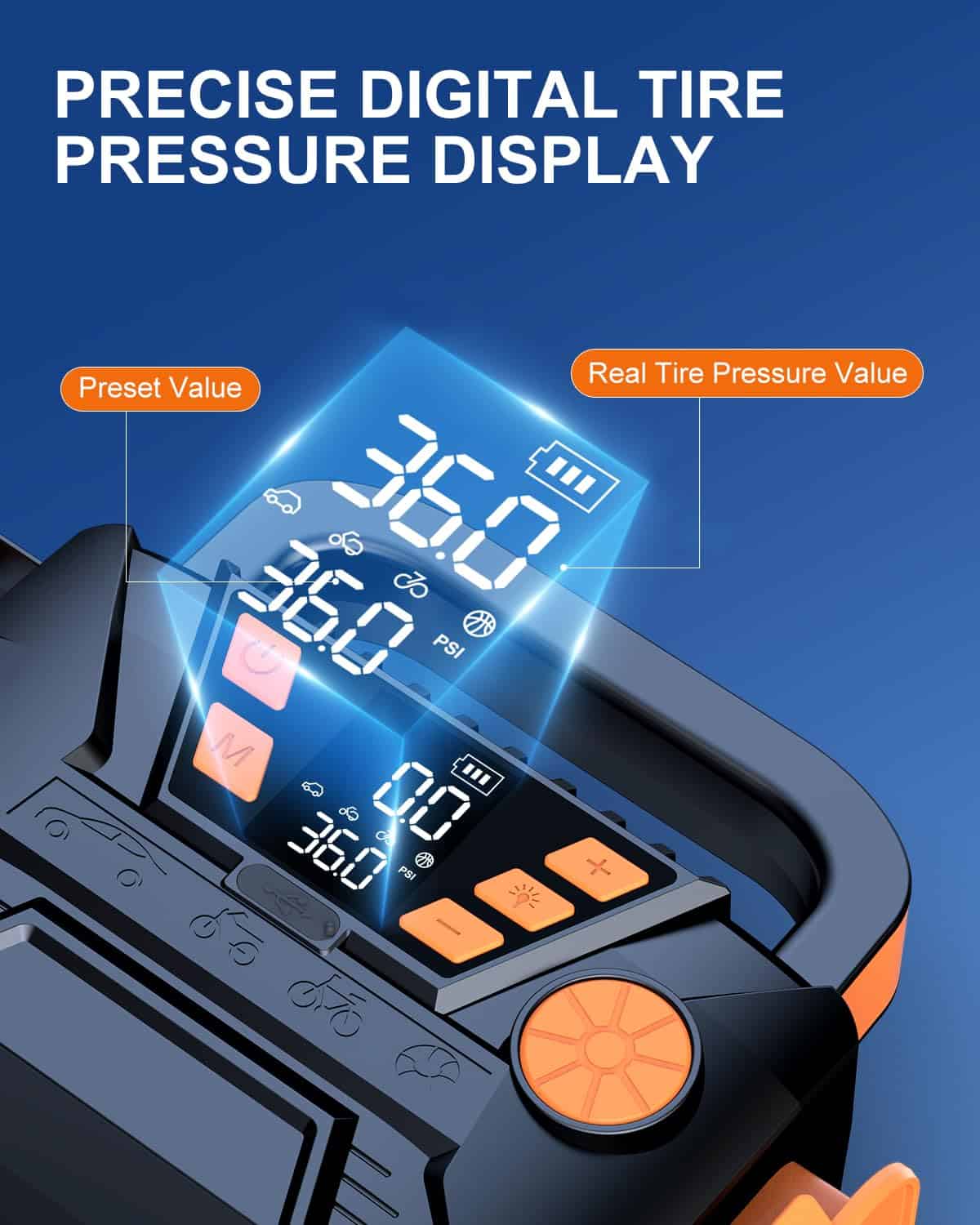 Inflador de neumáticos Compresor de aire -a, pelota - Imagen 4