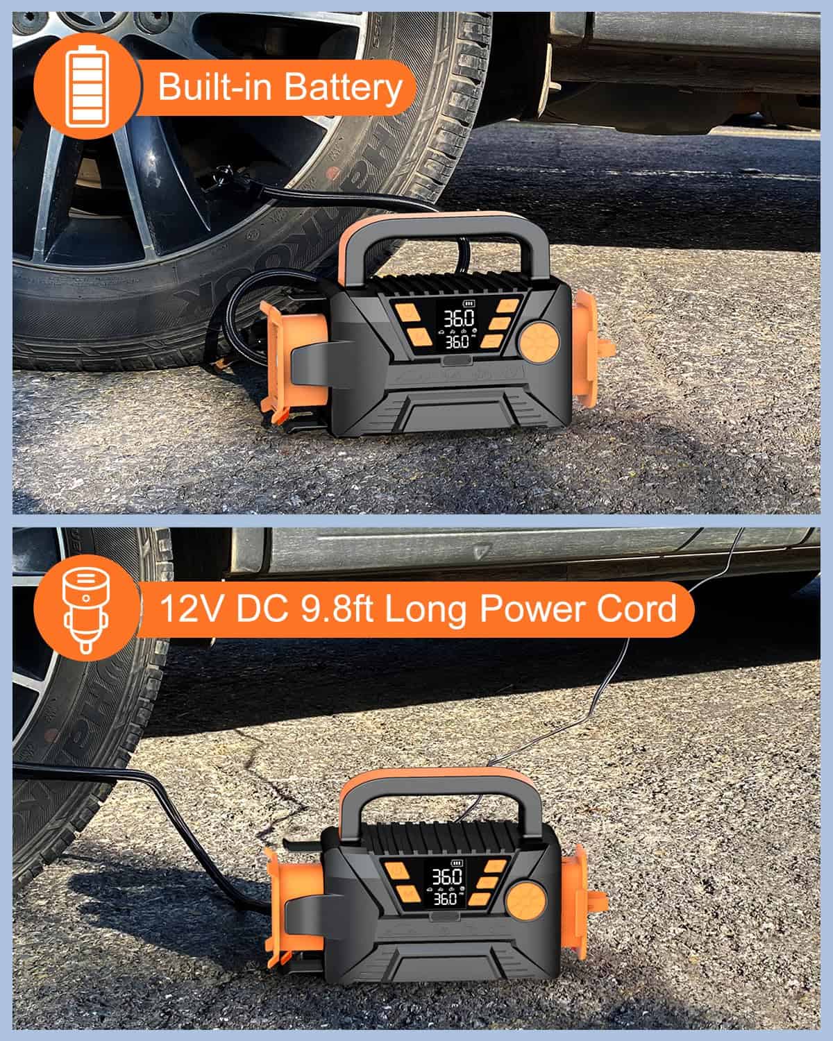 Inflador de neumáticos Compresor de aire -a, pelota - Imagen 8