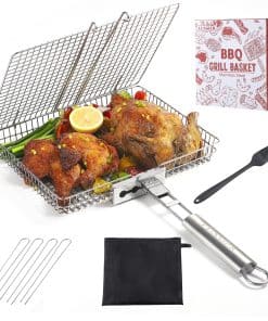 Canasta de parrilla grande plegable LUSSIER, parrilla de