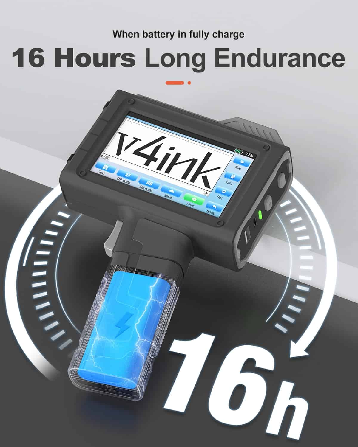 Impresora de inyección de tinta portátil v4ink BT-HH6205B, - Imagen 4