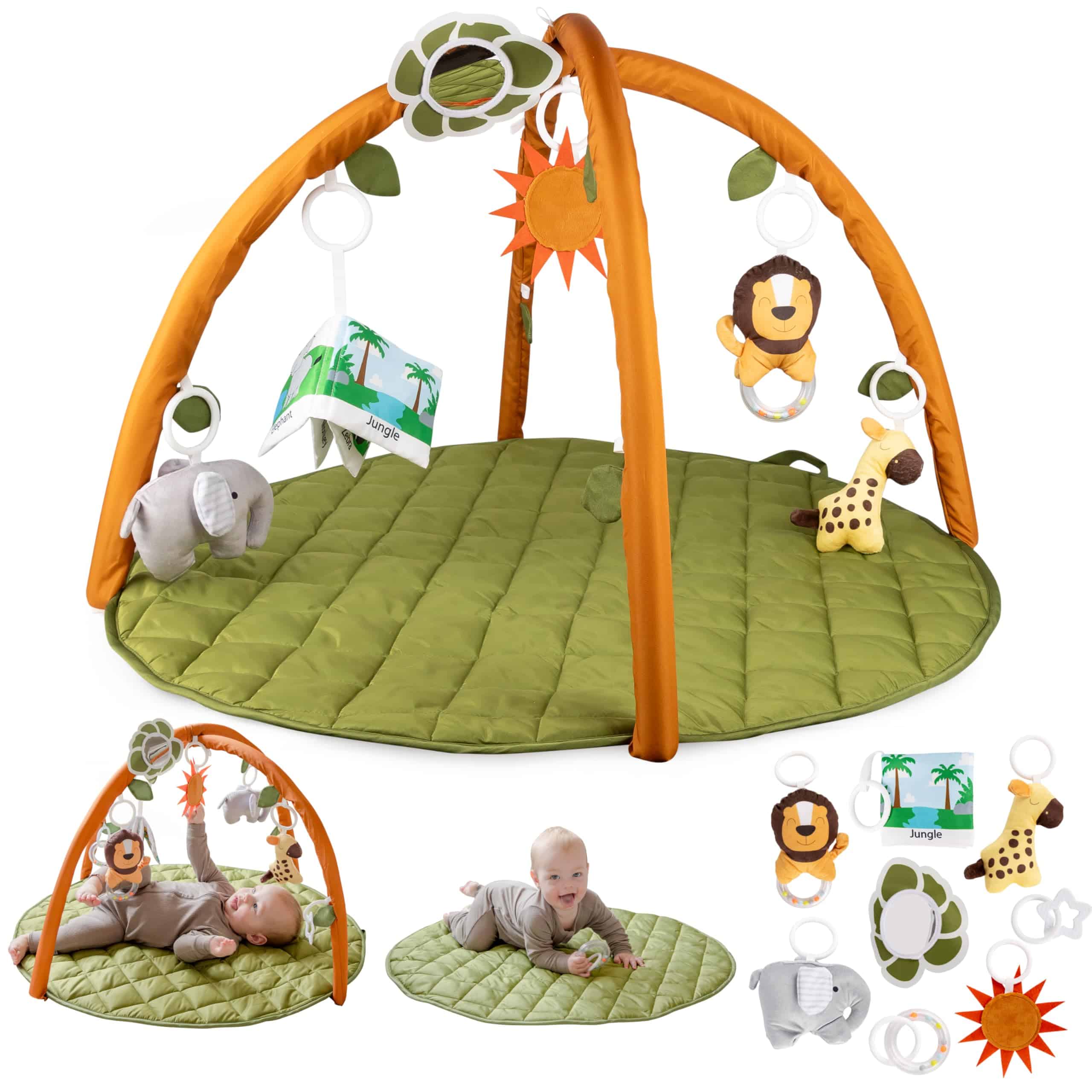 Tapete de Actividades para Bebés SnapPea. -Verde/Marrón