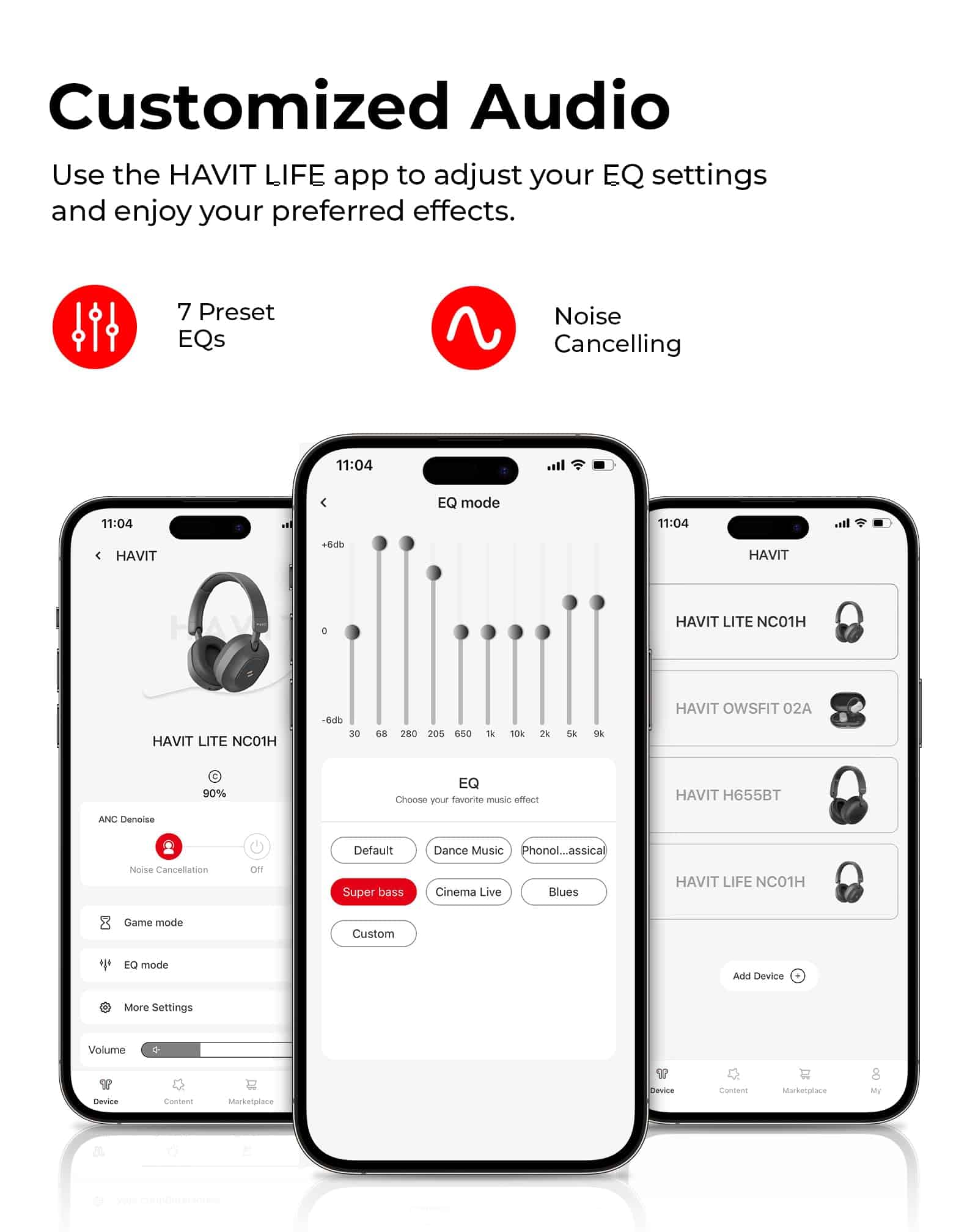 Audífonos con cancelación de ruido activa havit NC01, - Imagen 7