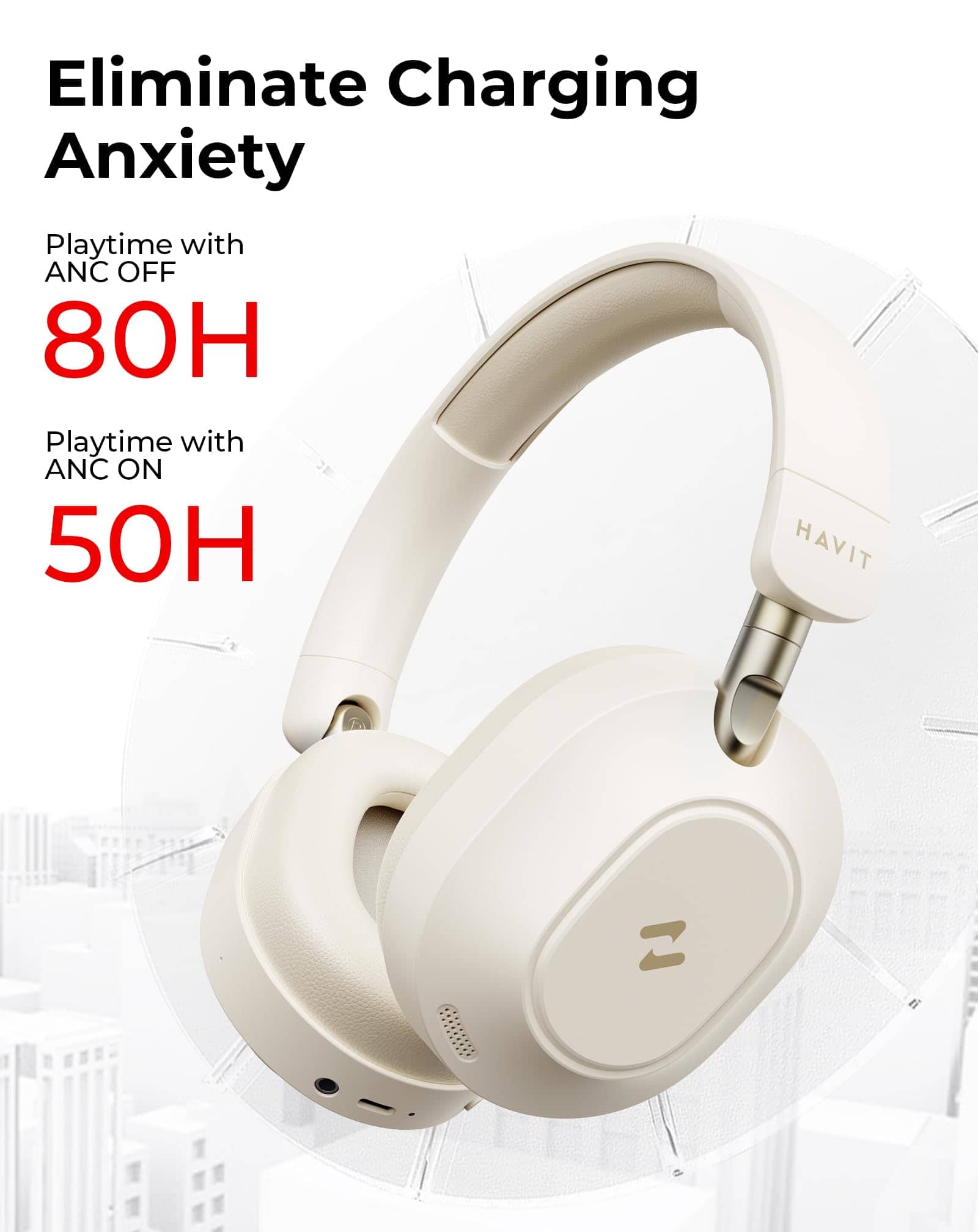 Audífonos con cancelación de ruido activa havit NC01, - Imagen 5