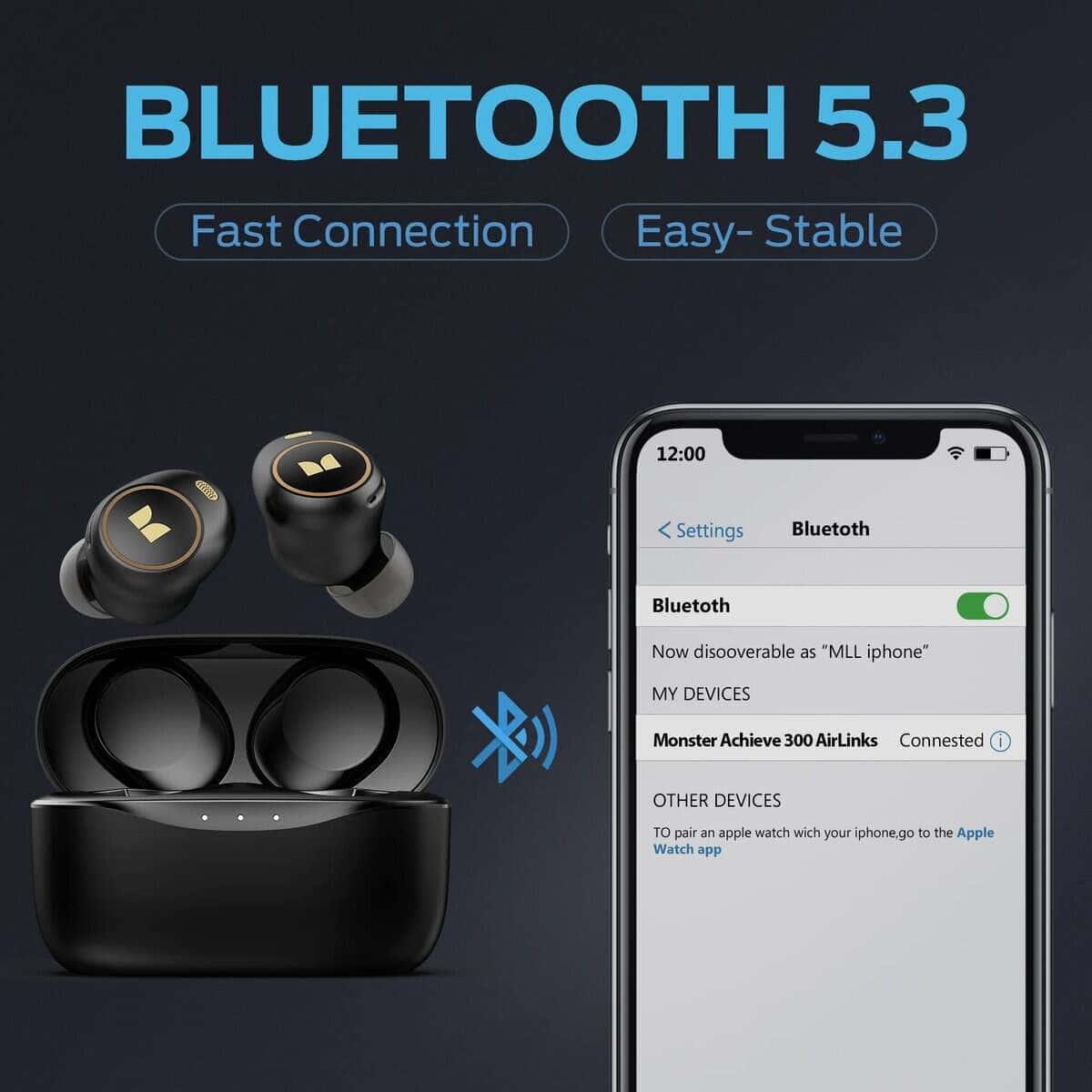 Monster Wireless Earbuds, Achieve 300 AirLinks Audífonos - Imagen 5
