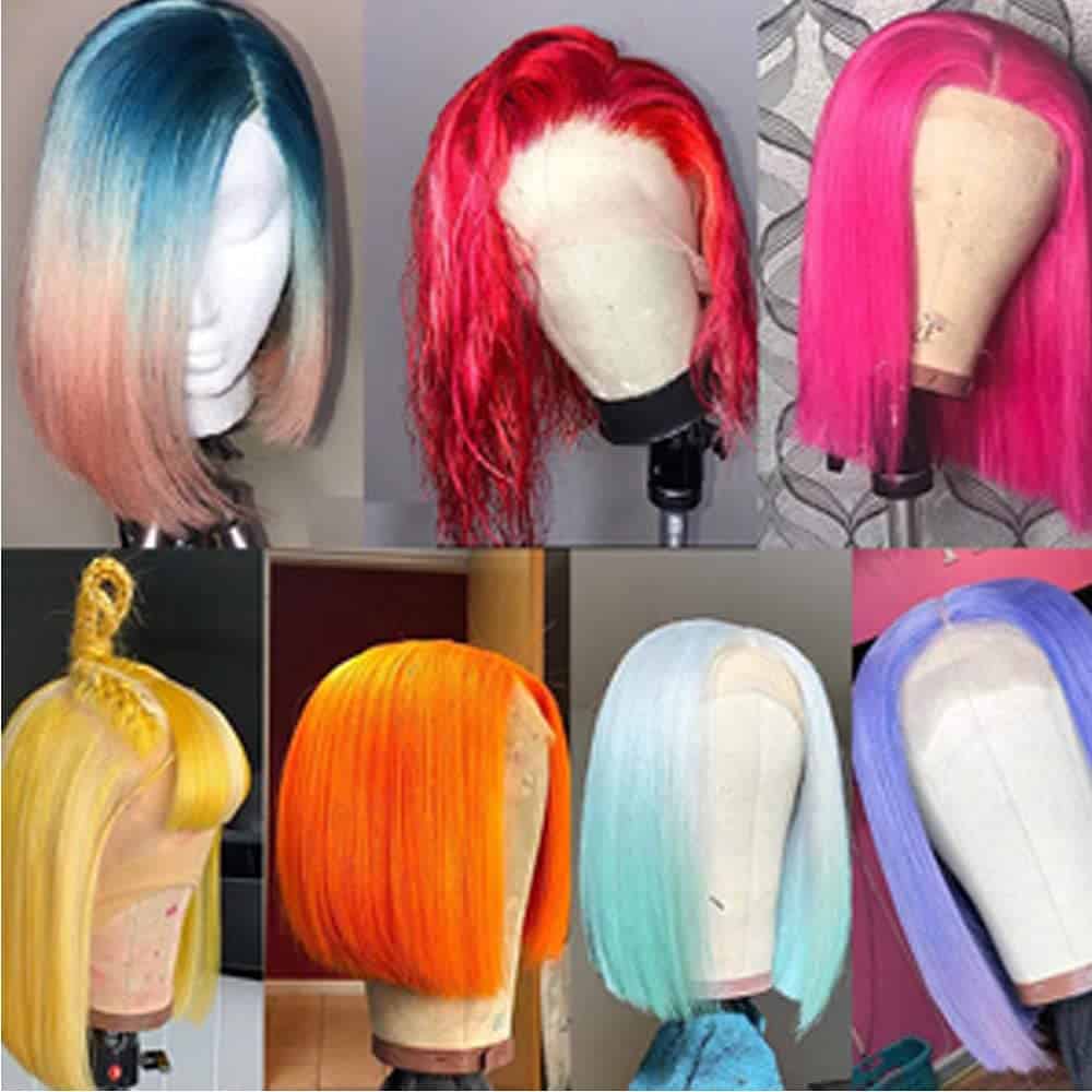 Pelucas de Bob Rubias de Cabello Humano SUNFA, Peluca de - Imagen 8