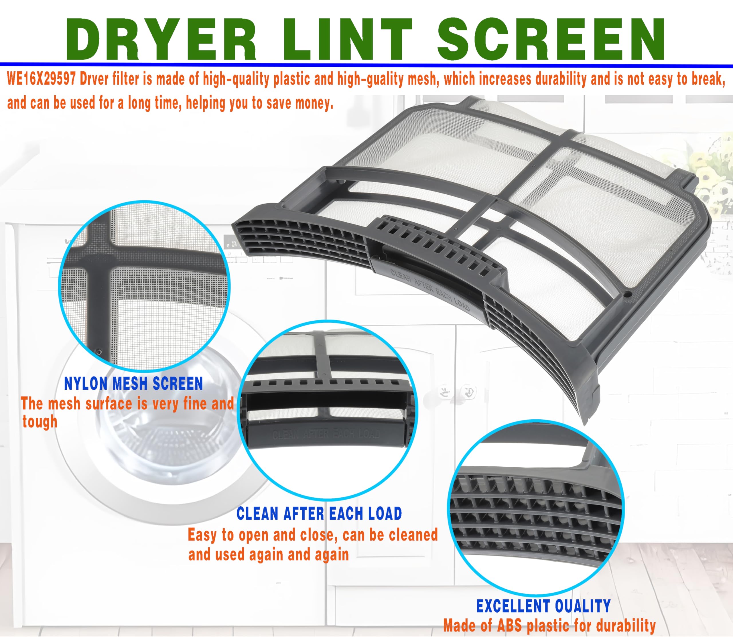 (Actualizado) Filtro de pelusa para secadora compatible con - Imagen 8