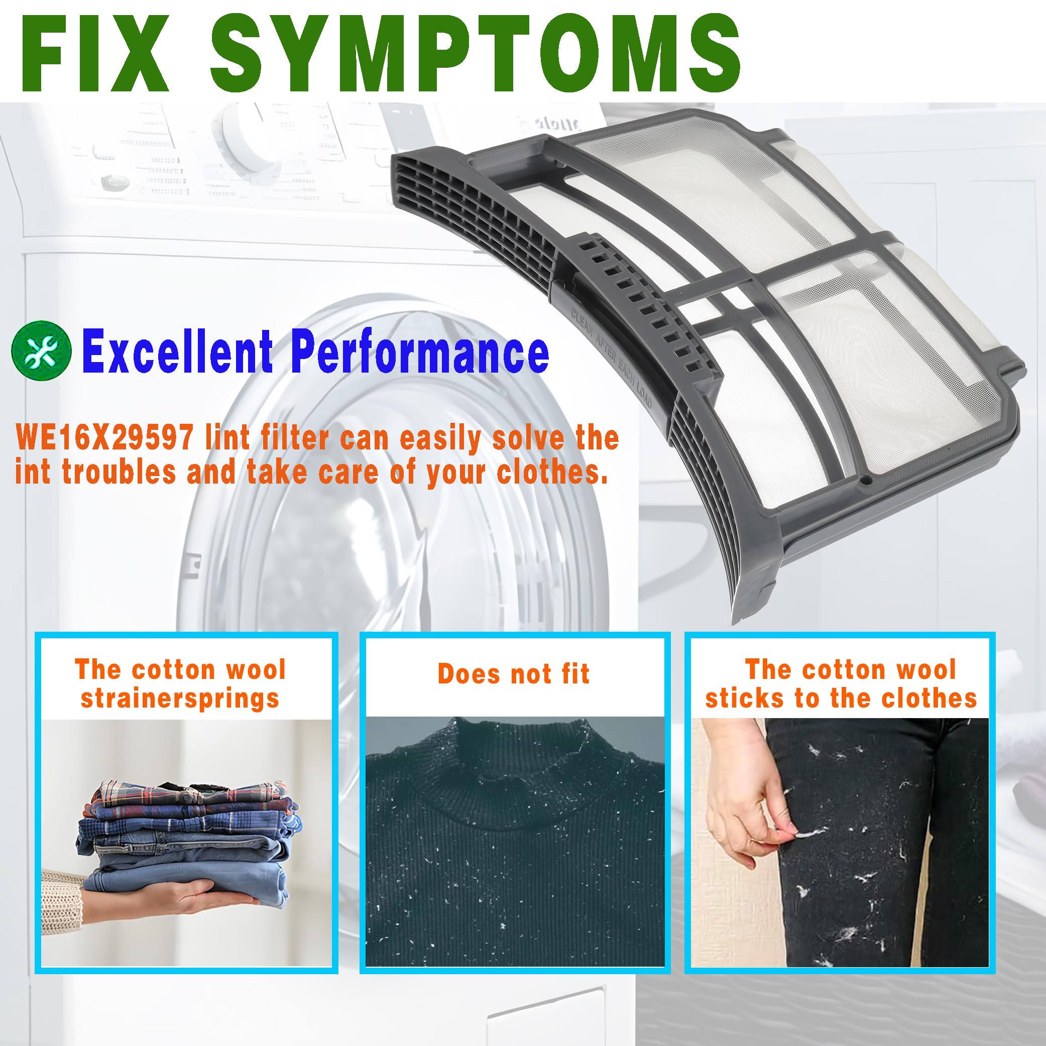(Actualizado) Filtro de pelusa para secadora compatible con - Imagen 7