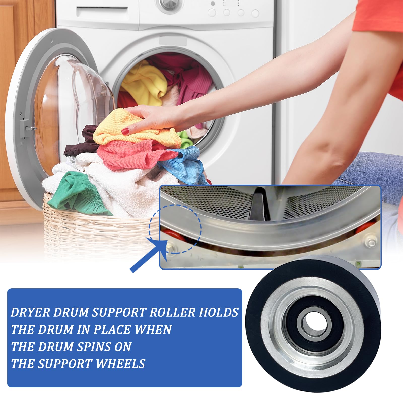 Rodillo de soporte para secadora 70298701P 4 piezas para - Imagen 5