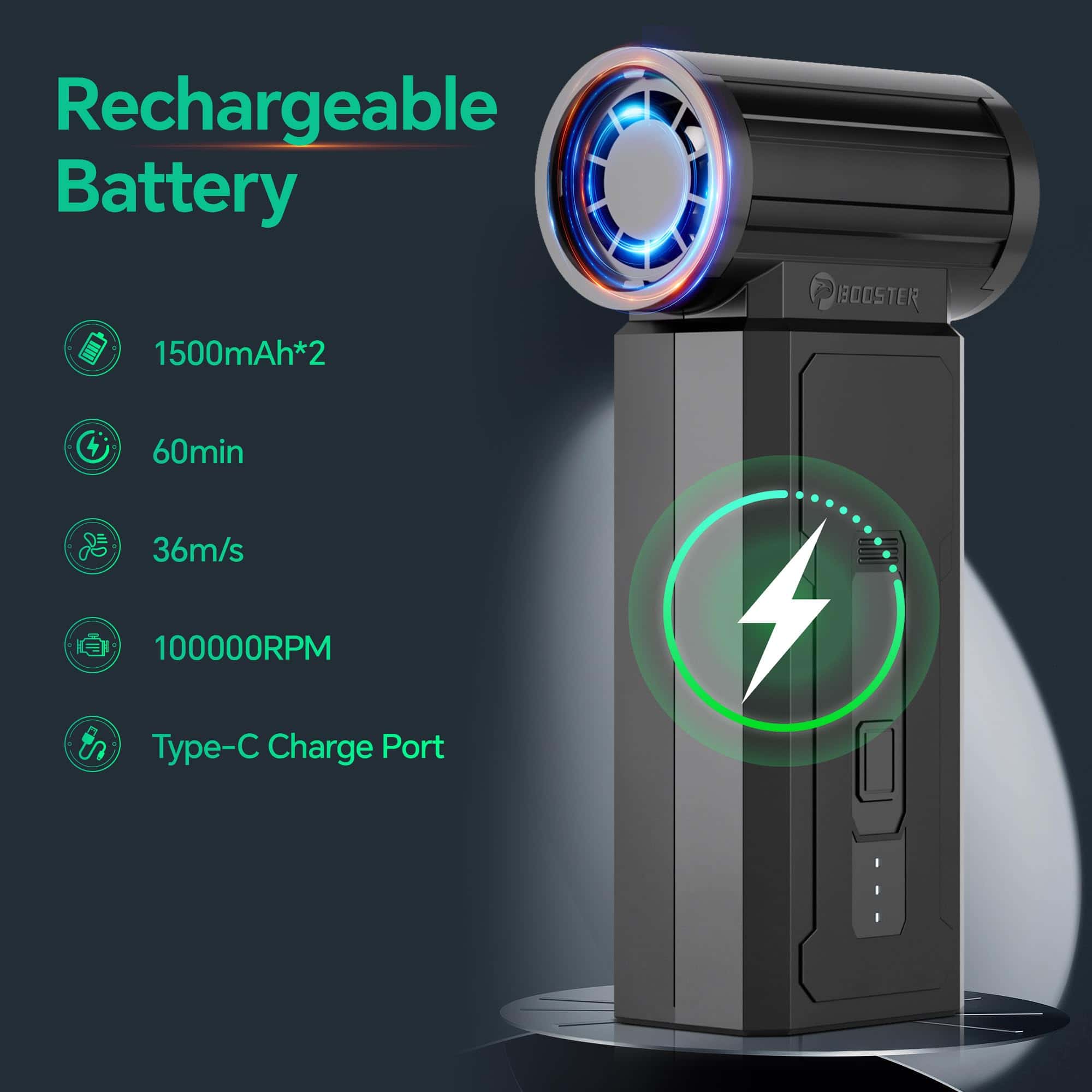 Oley Soplador de Aire Comprimido, 4 Velocidades Soplador de - Imagen 4