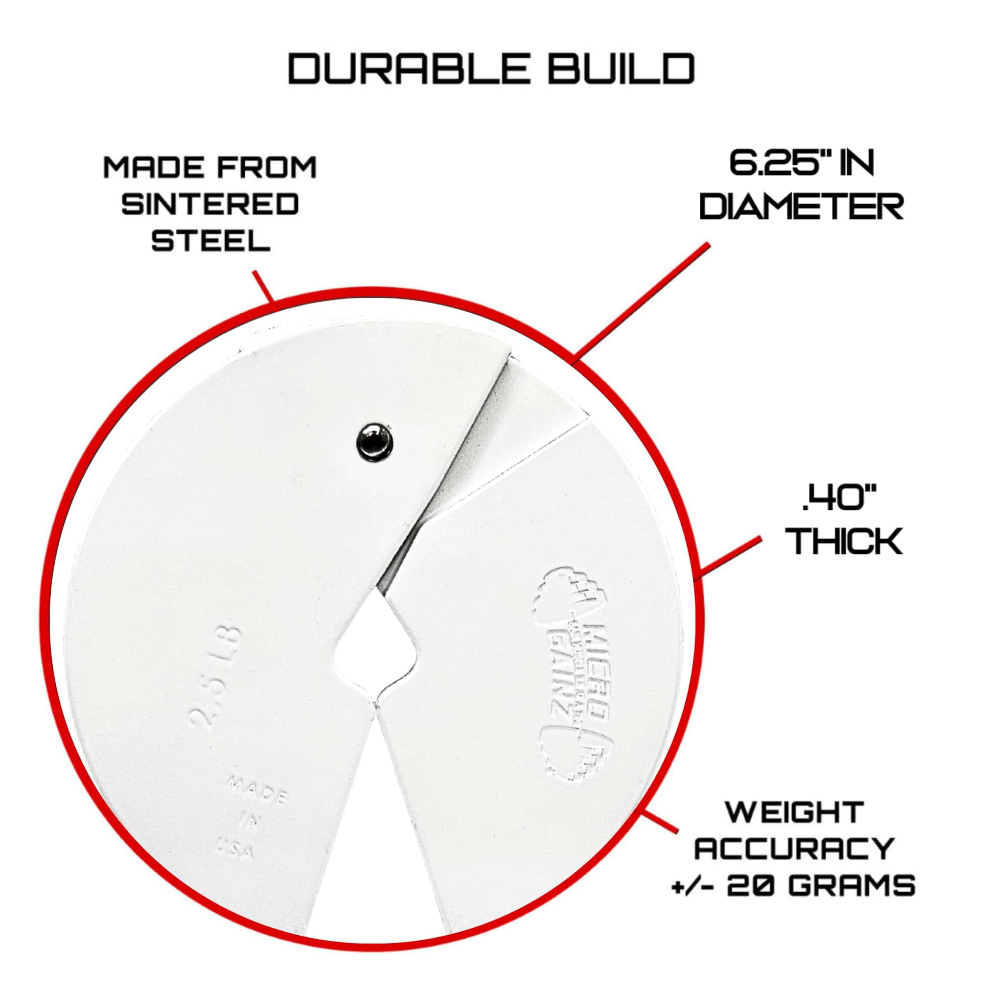 Placa de Peso Fraccional de 2.5 lb para Mancuernas Micro - Imagen 3