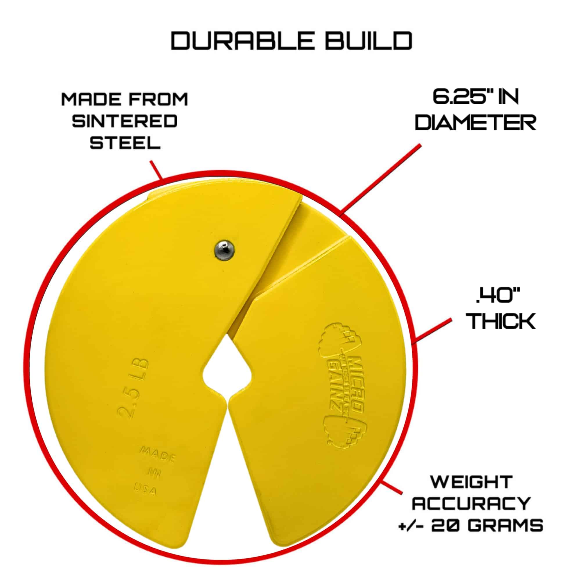 Placa de Peso Fraccional para Mancuerna Micro Gainz de 2.5 - Imagen 3
