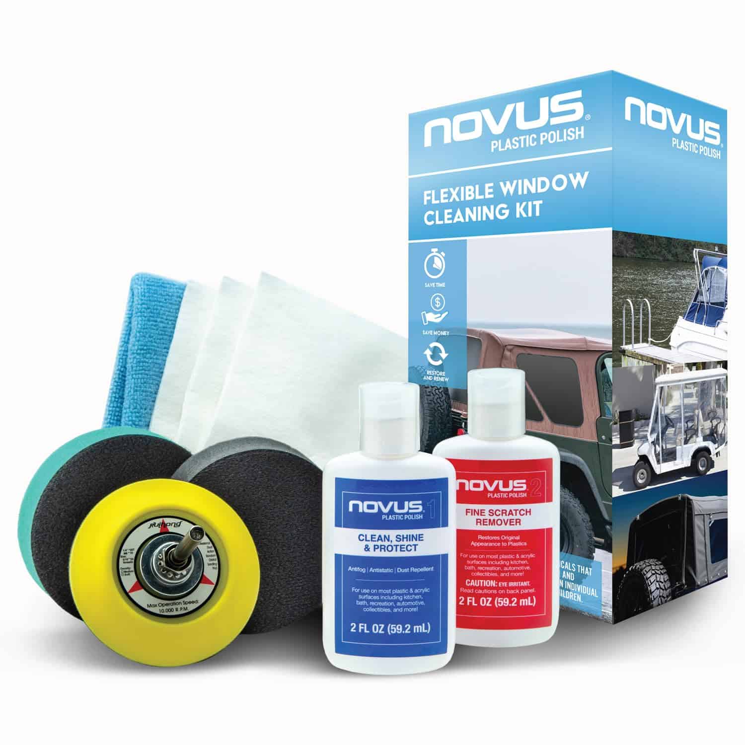 Kit para Pulir Ventanas Flexibles NOVUS | Incluye un Pad de