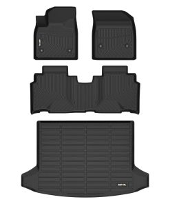 AIPOIL Juego de tapetes para piso y protector -Negro