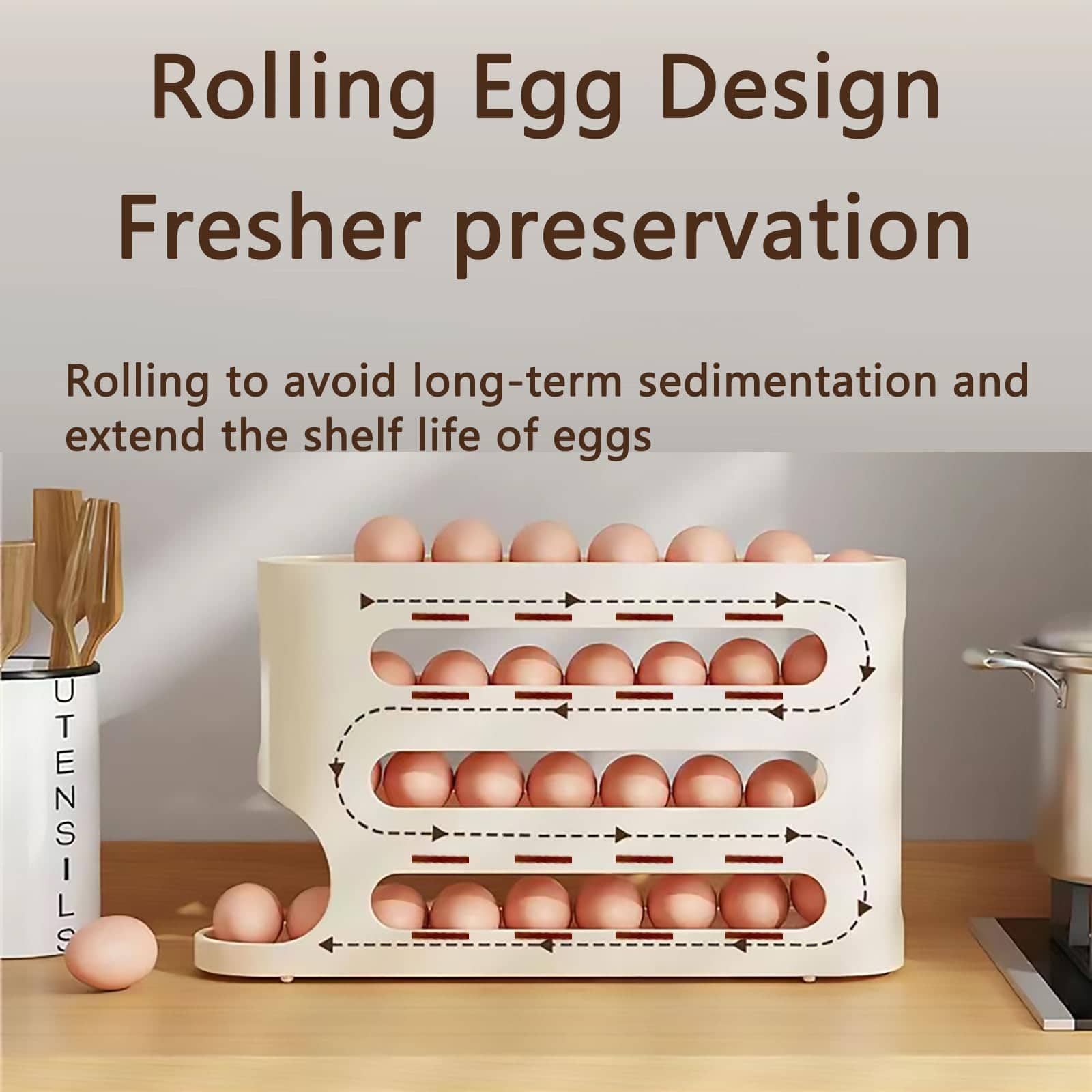 Soporte para huevos de 4 niveles para refrigerador - Imagen 7