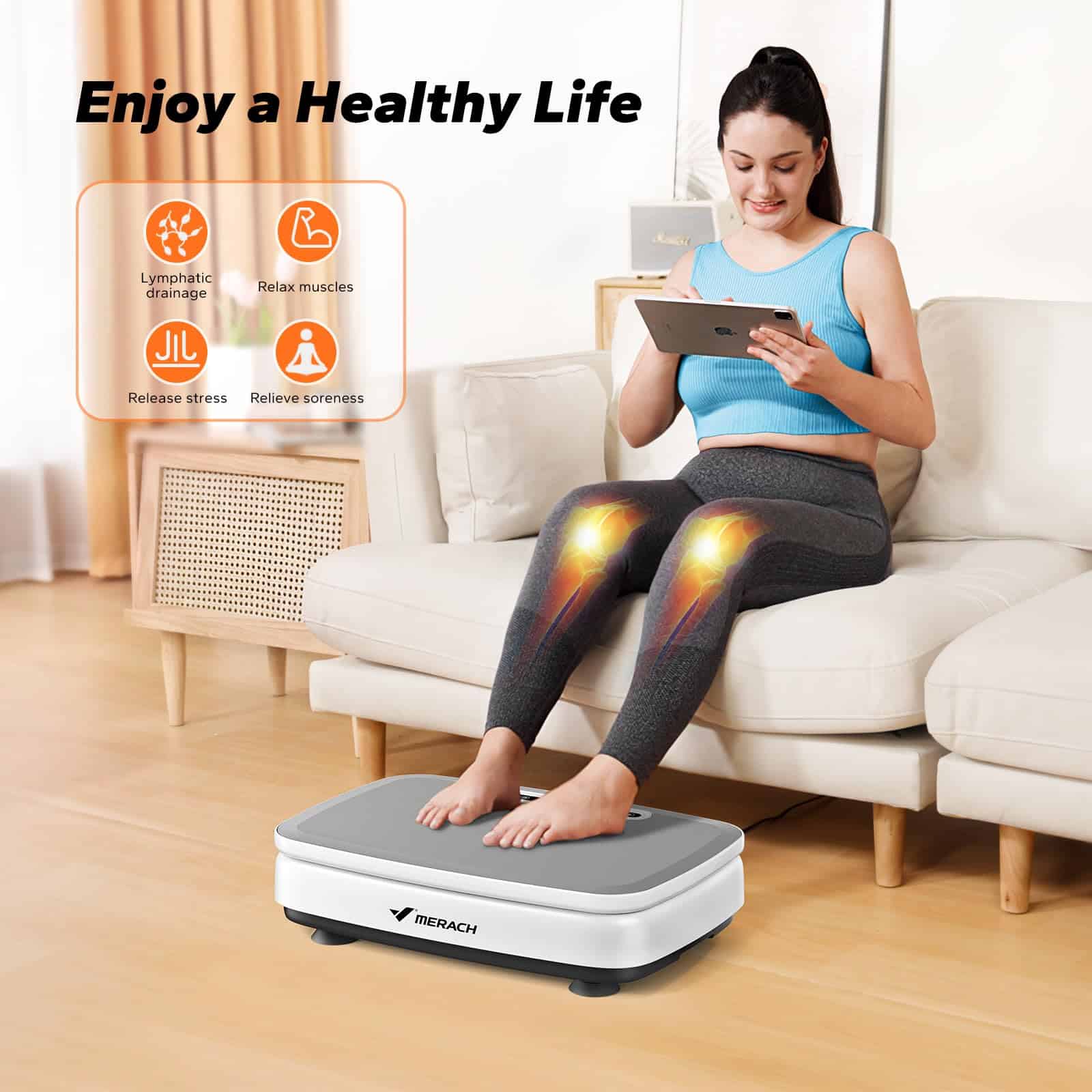 Máquina de Ejercicio de Placa de Vibración -Blanco - Imagen 3