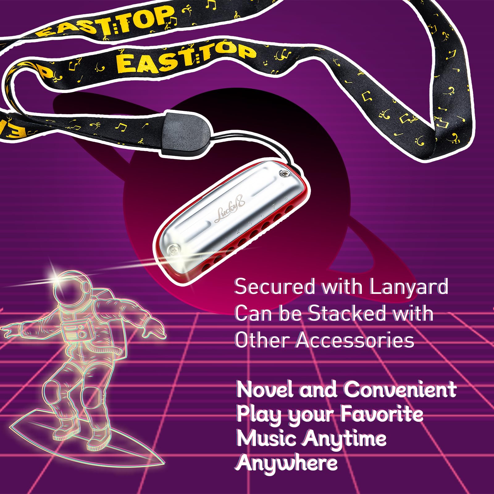 Armonica East top de 8 Agujeros, Armonica de Blues en C, - Imagen 6