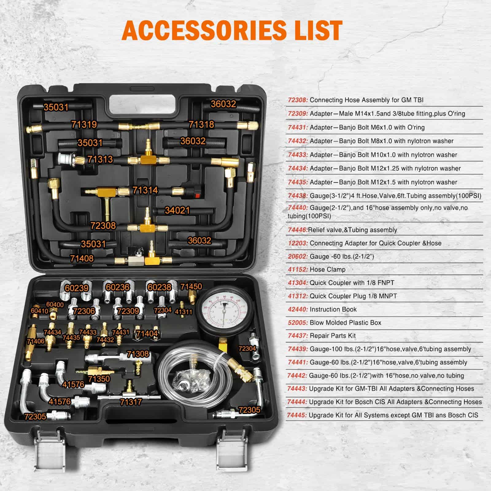 Uprimu 0-140PSI Kit de Prueba de Presión de Bomba de - Imagen 3