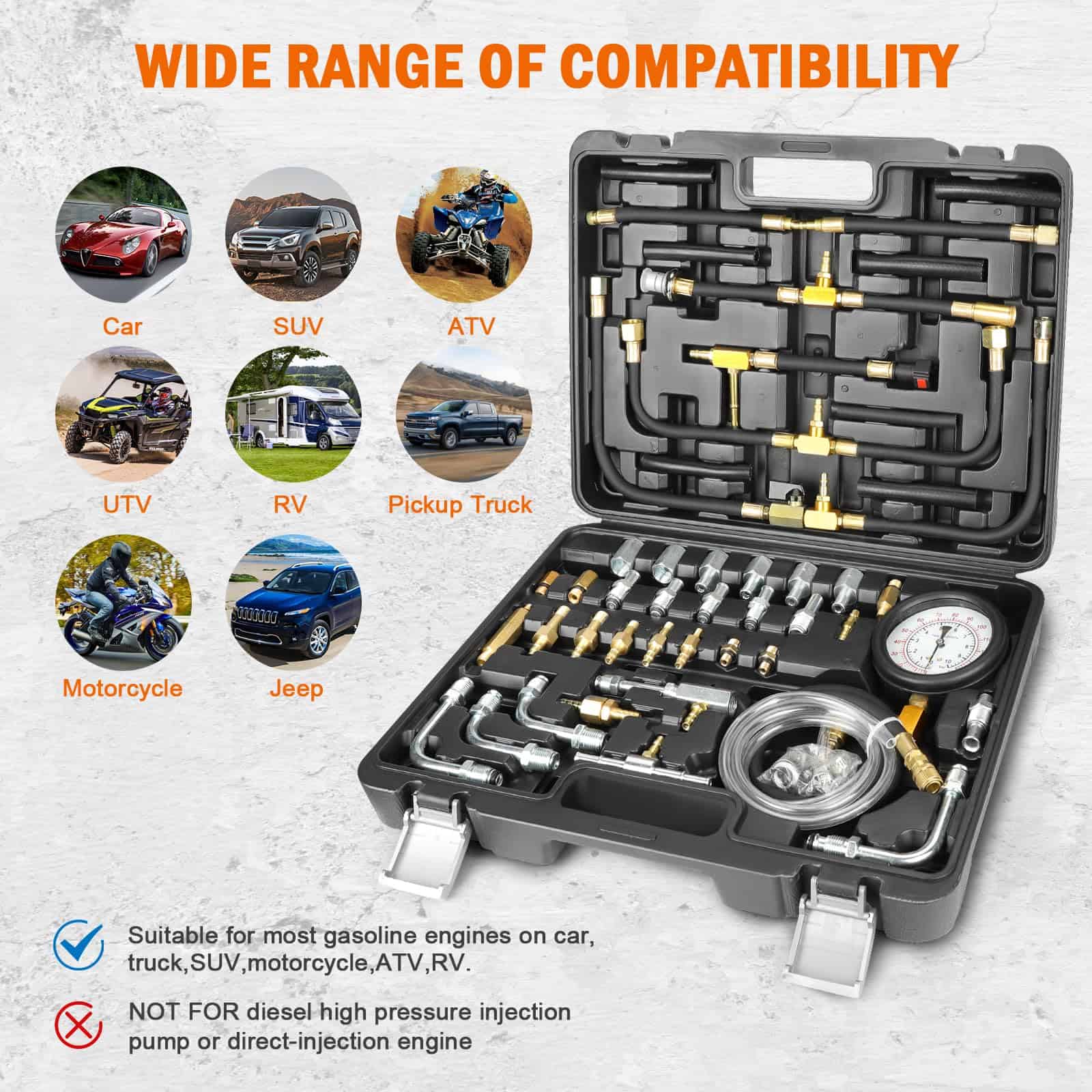 Uprimu 0-140PSI Kit de Prueba de Presión de Bomba de - Imagen 8