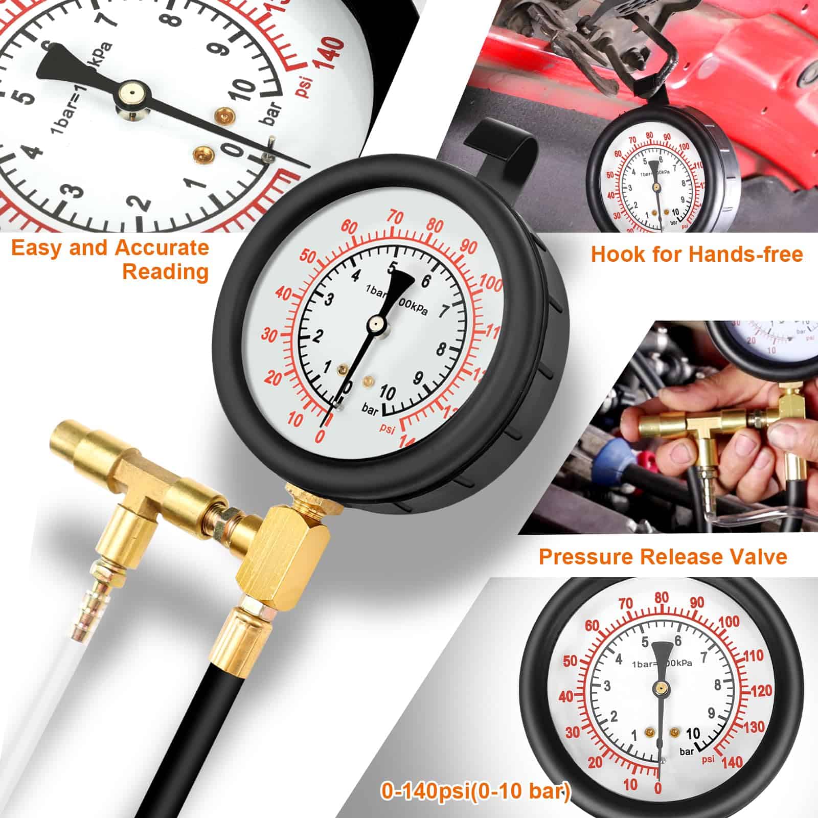 Uprimu 0-140PSI Kit de Prueba de Presión de Bomba de - Imagen 4