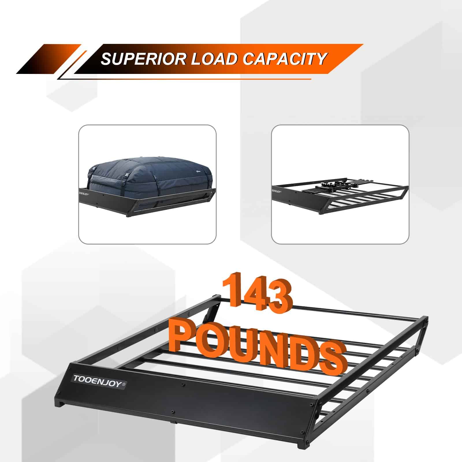 Portaequipajes de techo TooEnjoy 43 x 35 x 4.7 pulgadas, - Imagen 7