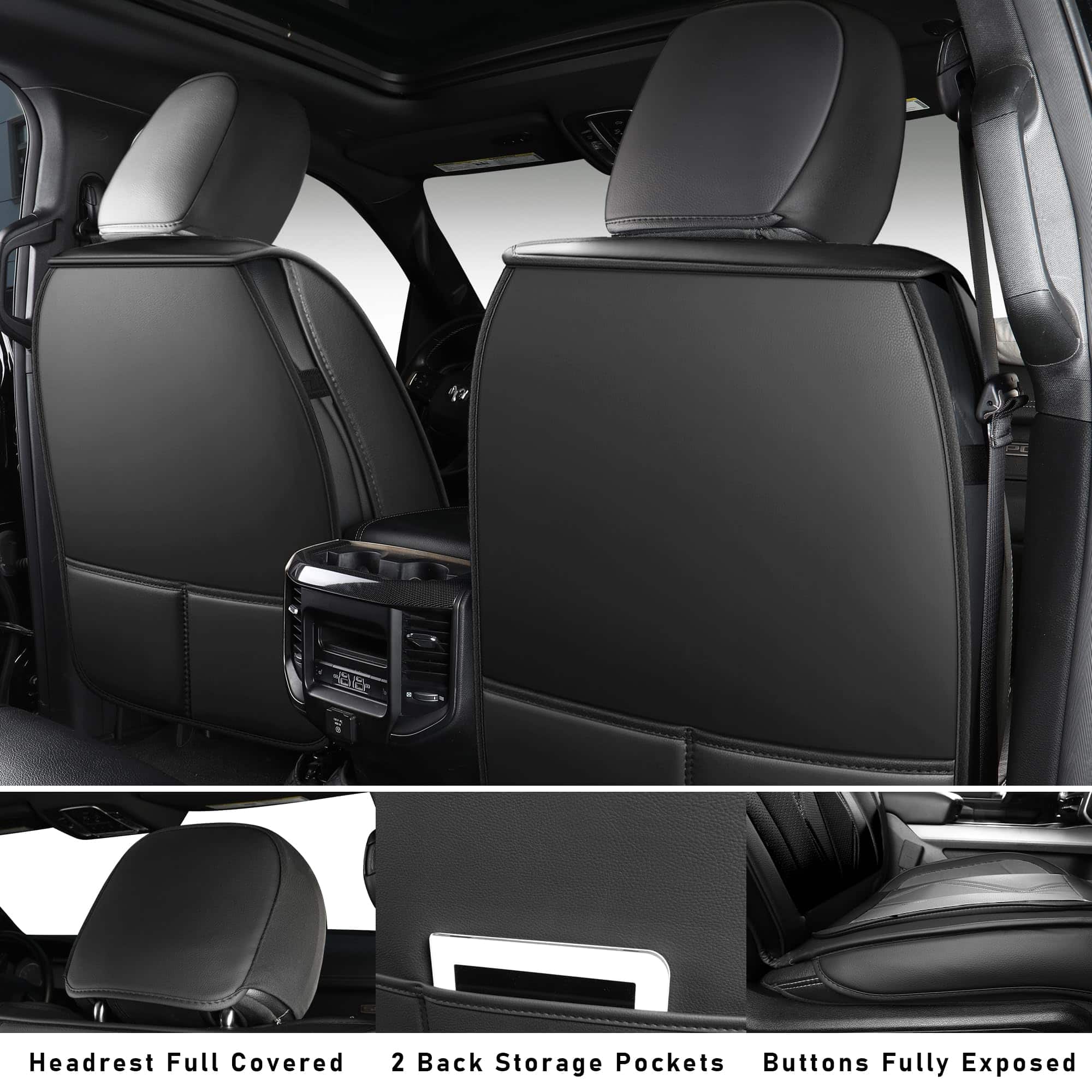 Fundas de Asiento de Piel Sintética Impermeables LINGVIDO - Imagen 4