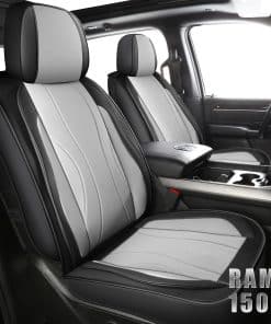 Cubiertas de Asiento de Cuero Sintético -Negro + Gris