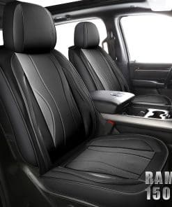 Cubiertas de asiento de cuero sintético -Negro