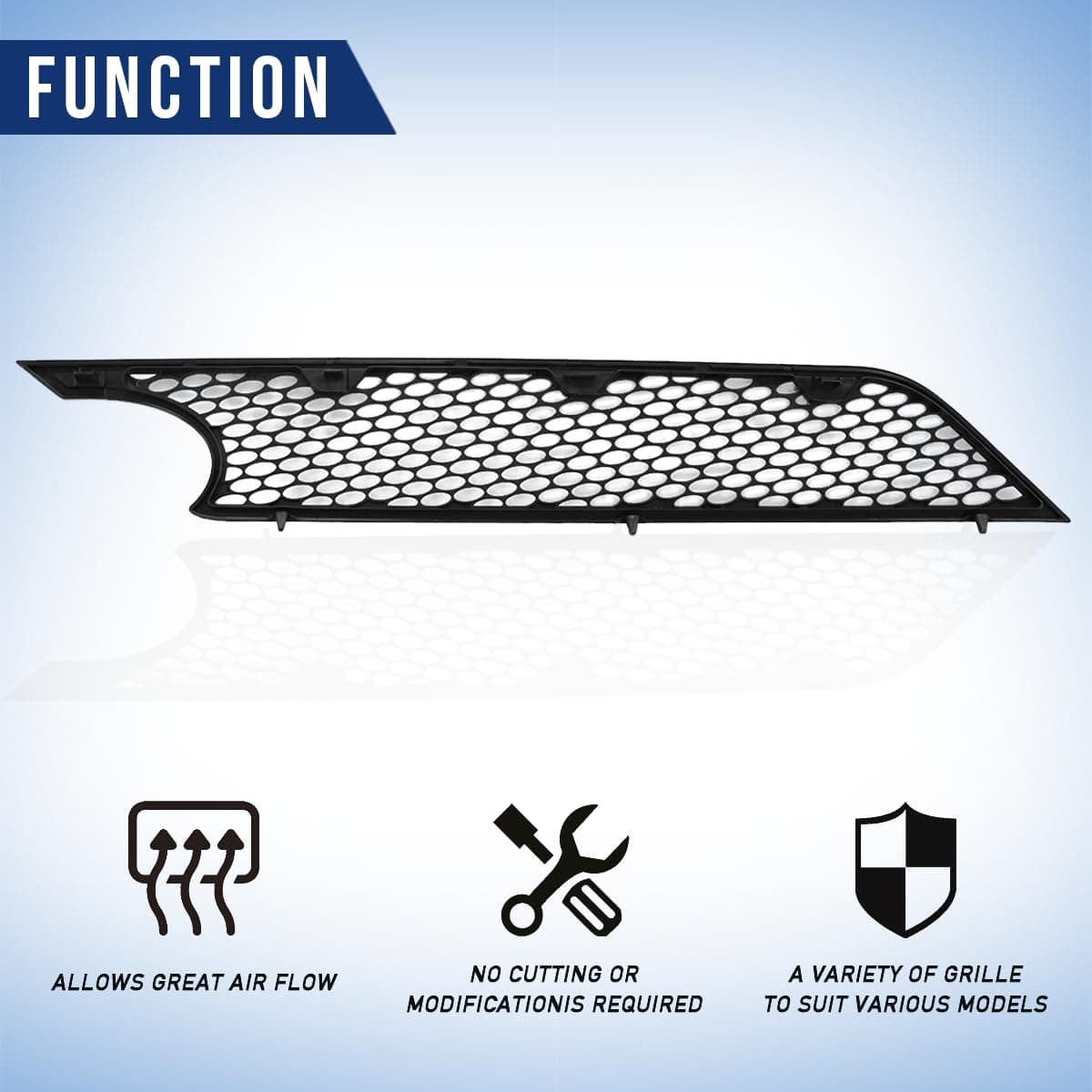 Rejilla lateral negra de repuesto para ventilación de capó - Imagen 7