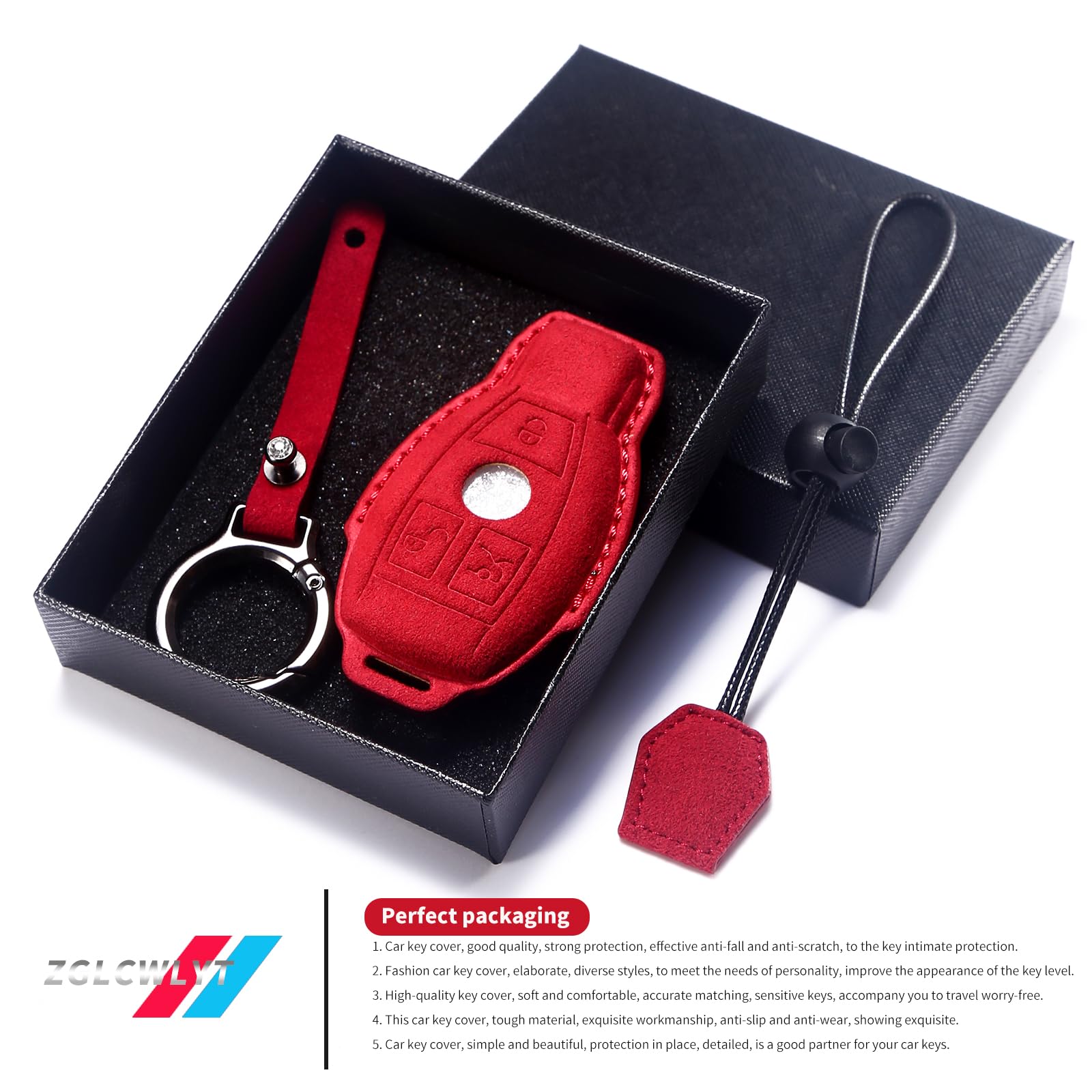 Estuche de llave de cuero genuino para Mercedes Benz, - Imagen 8