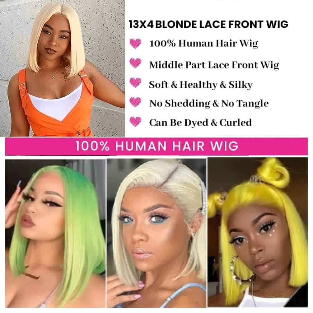 Pelucas de Encaje Frontal 613 de Cabello Humano Rubio - Imagen 5