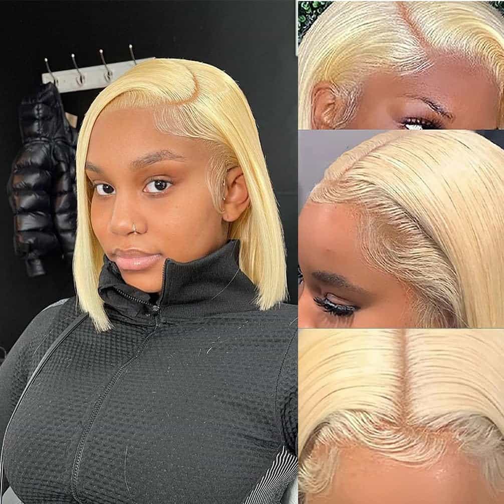 Pelucas de Encaje Frontal 613 de Cabello Humano Rubio