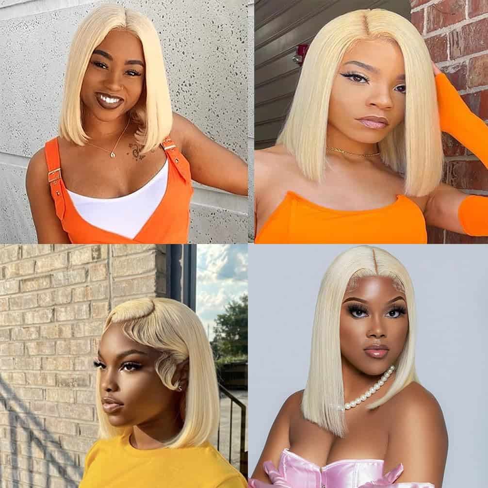 Pelucas de Encaje Frontal 613 de Cabello Humano Rubio - Imagen 7