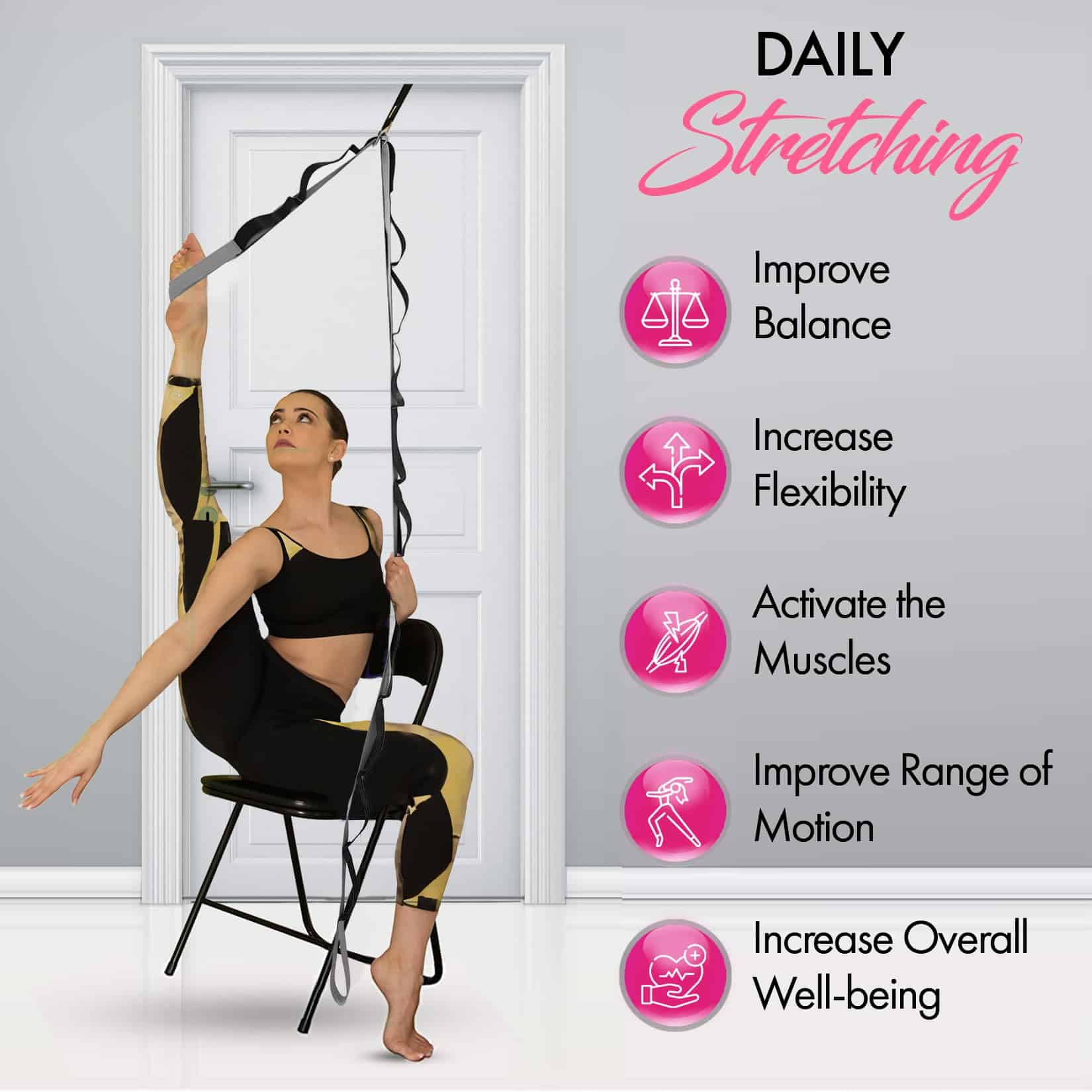 Correa de Yoga de 10 Lazos con Anclaje de Puerta - Correa - Imagen 6